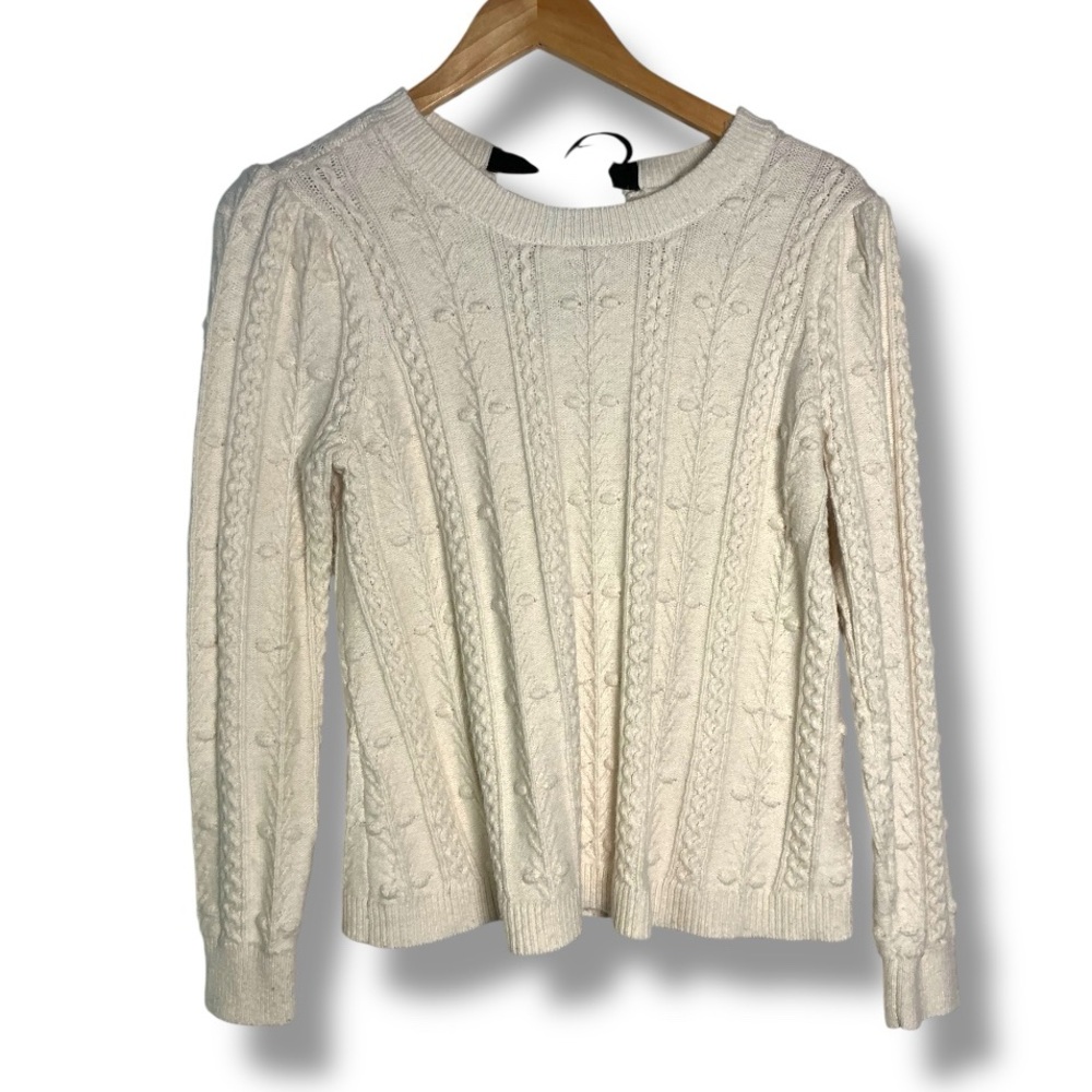 Loft delicate tie back bobble crewneck sweater
